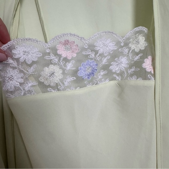 NWT Vtg Josie Natori Deadstock Lace Robe w slip Cottage Fairycore coquette S - Picture 4 of 8